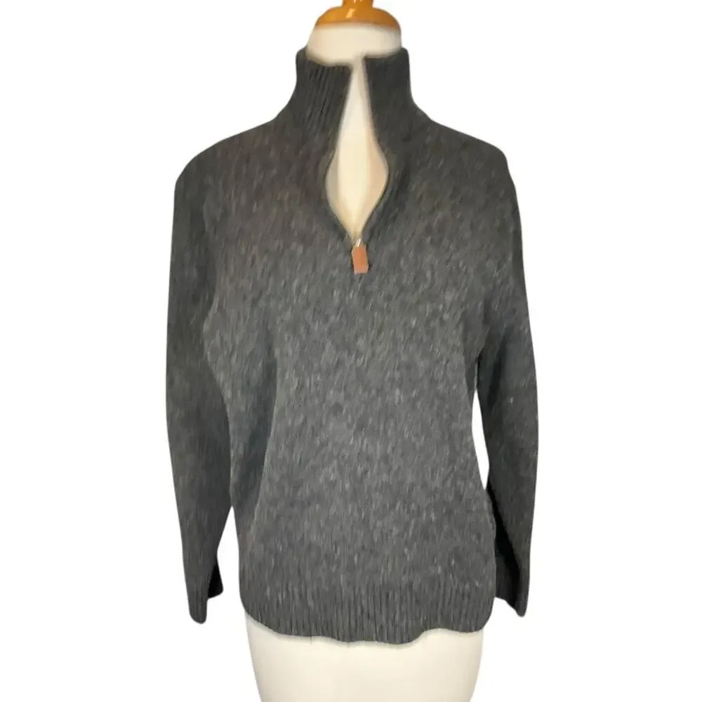 J.Crew XL 100% Lambswool Gray Half Zip Mock Neck Sweater Men’s Classic Knit